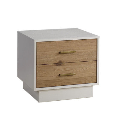 Natart Como Naturale Nightstand in White/Rustic Oak- Bambi Baby
