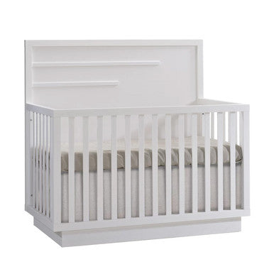 Natart Como Crib-To-Double With Horizontal Moulding in White- Bambi Baby