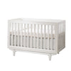 White Solid Wood Tulip Tate Classic Convertible Crib - Side View | Bambi Baby