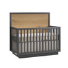 Graphite Rustic Oak Natart Como Convertible Crib - Front View | Bambi Baby