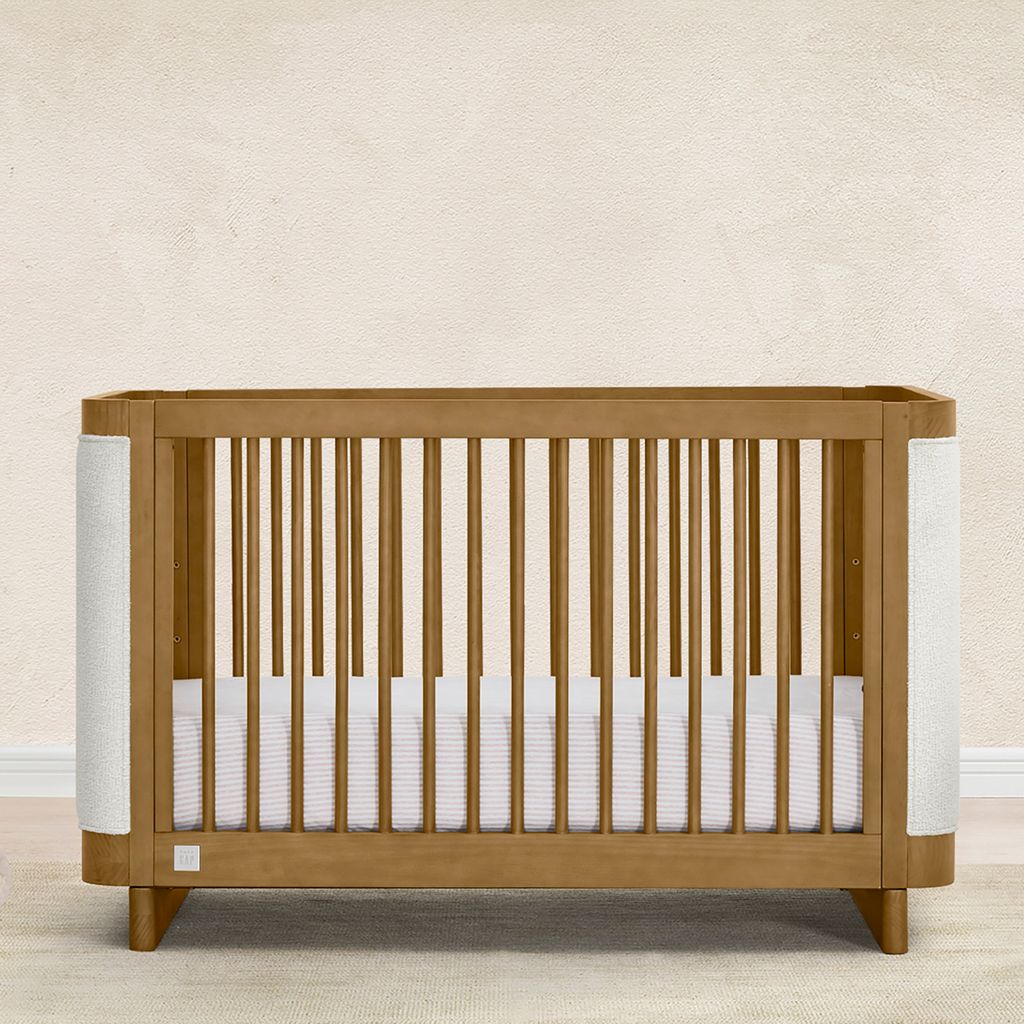 babyGap by Delta Children Callie 4-in-1 Upholstered Convertible Crib- Bambi Baby