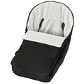 Black Fleece Stroller Footmuff Open View, Plush White Interior - Orbit Baby G5 | Bambi Baby