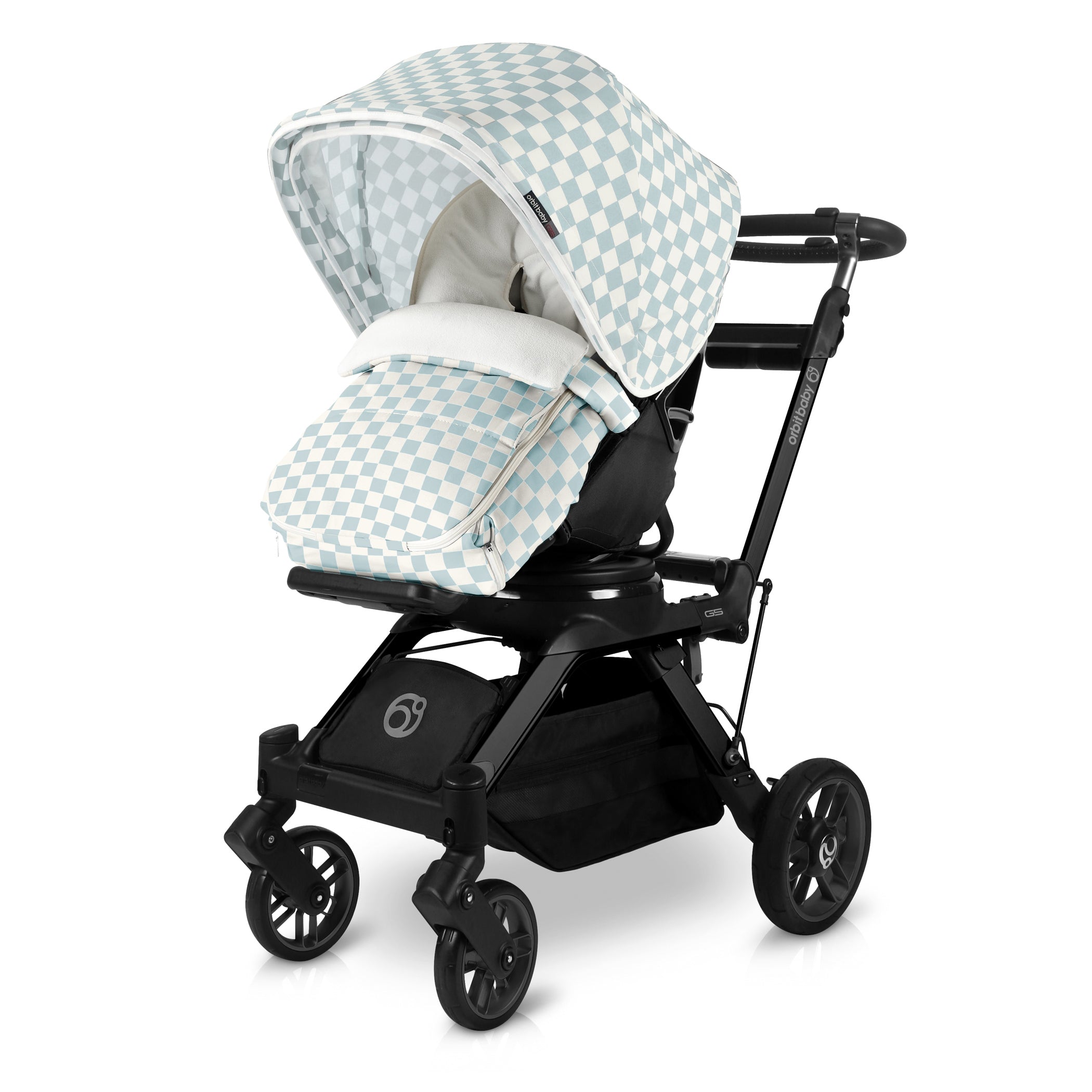 Orbit Baby Stroller Footmuff in Checkered Surf Spray- Bambi Baby