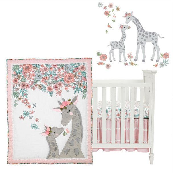 Lambs & Ivy Giraffe and a Half 4-Piece Bedding Set- Bambi Baby