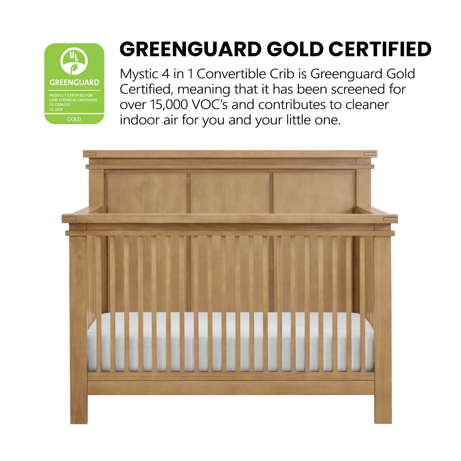 Soho Baby Mystic 4 in 1 Convertible Crib - Honey Wood- Bambi Baby