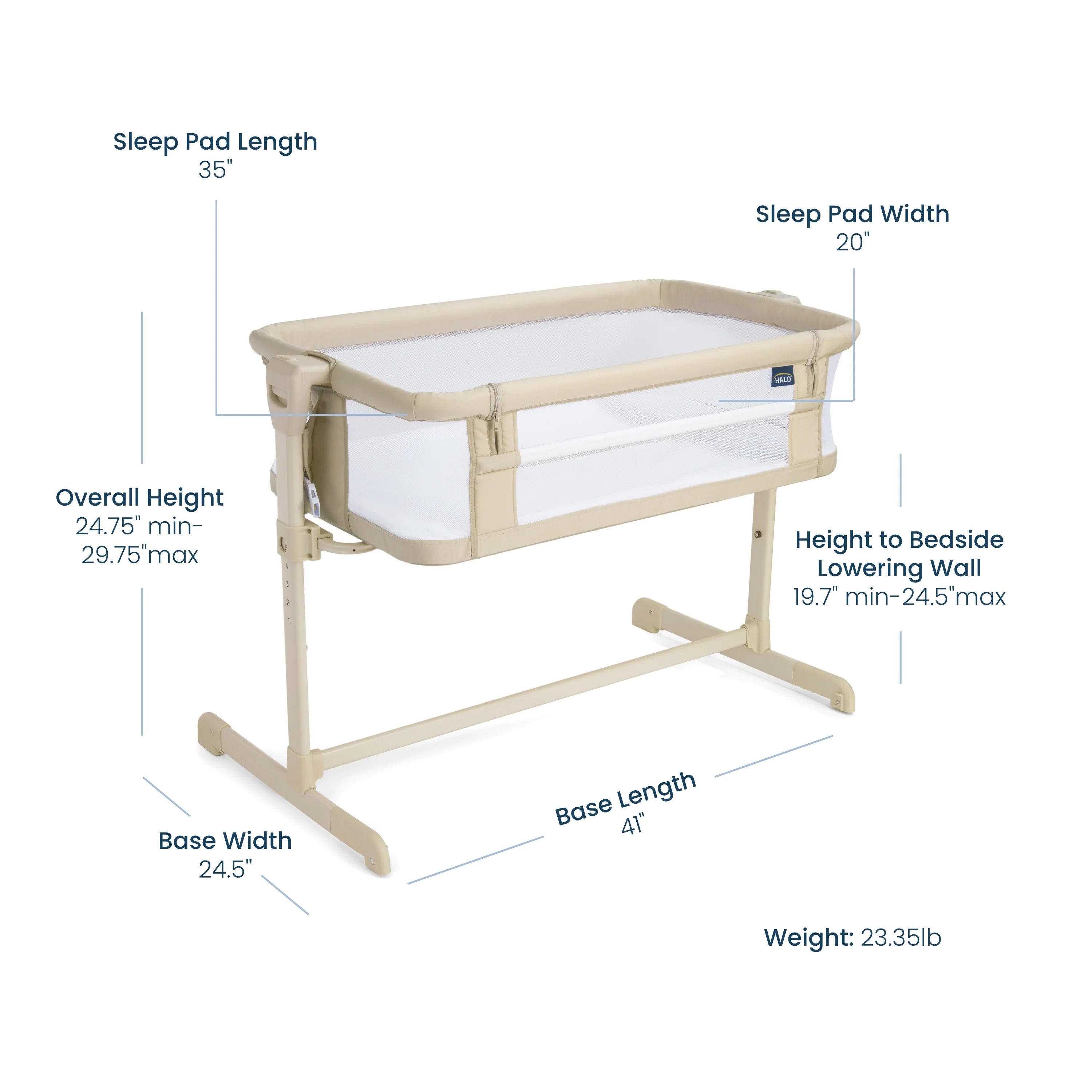 Halo 2-in-1 Bedside Bassinet Sleeper- Bambi Baby