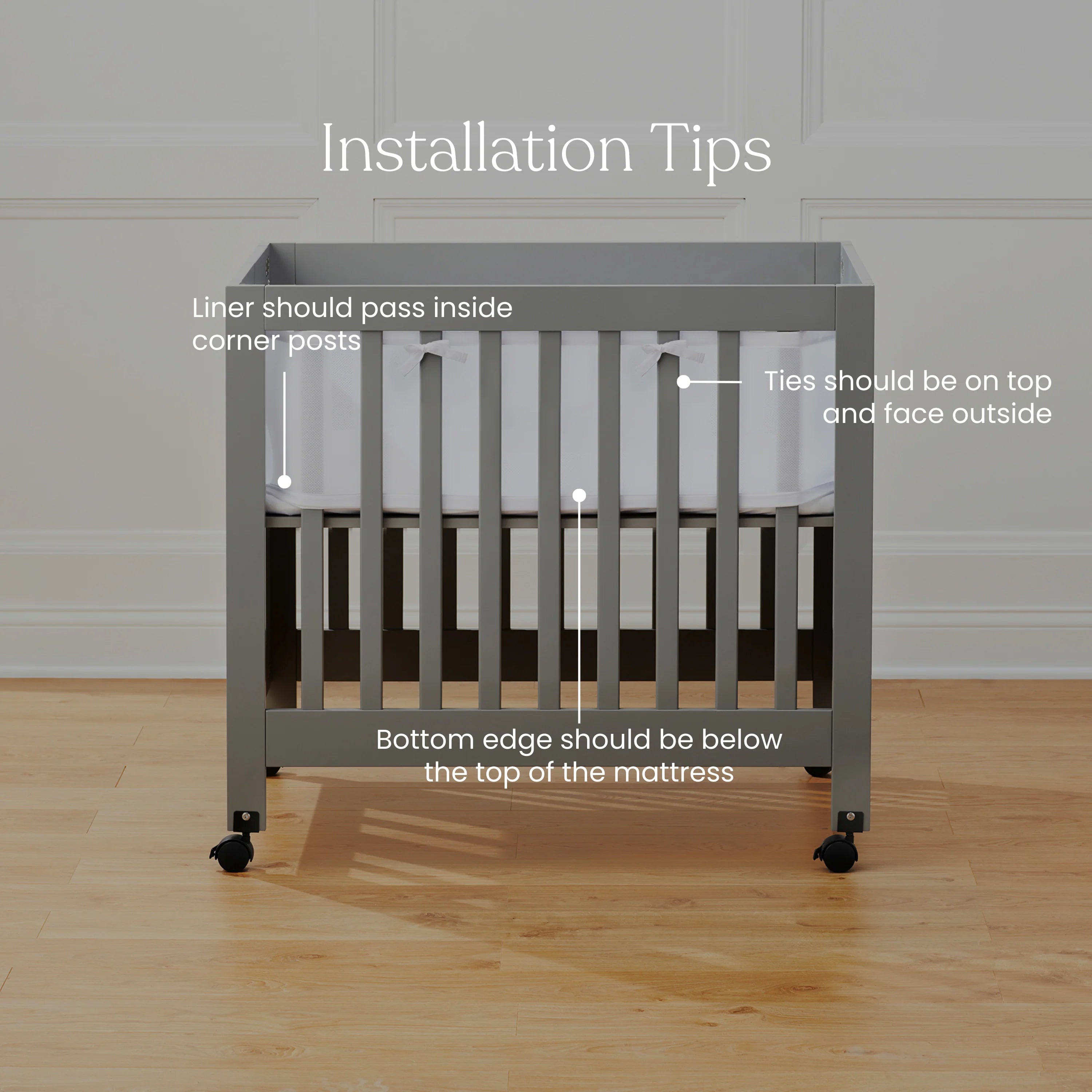 Halo Breathable Mesh Crib Liner for Mini Crib- Bambi Baby
