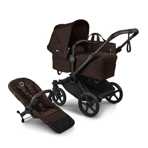 Cocoa Brown Bugaboo Donkey 6 Convertible Stroller with Toddler Seat - 3/4 Front View | Bambi Baby