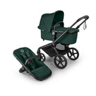 Fern Green Bugaboo Fox 5 Renew Bassinet and Seat Stroller - Complete Set 3/4 Angle with Toddler Seat | Bambi Baby