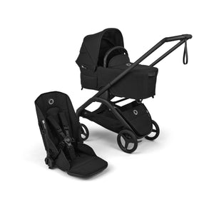 Heritage Black Bugaboo Dragonfly Plus Bassinet & Seat Complete Compact Stroller - 3/4 View | Bambi Baby
