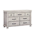 Stone Wash Wood Hampton 7 Drawer Dresser - Angled View | Bambi Baby