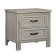Mesita de noche Hanover de Soho Baby en roble gris - Bambi Baby