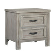Mesita de noche Hanover de Soho Baby en roble gris - Bambi Baby