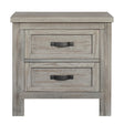 Mesita de noche Hanover de Soho Baby en roble gris - Bambi Baby