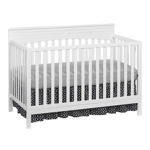 Snow White Oxford Baby Harper 4-in-1 Convertible Crib - Side Angle | Bambi Baby