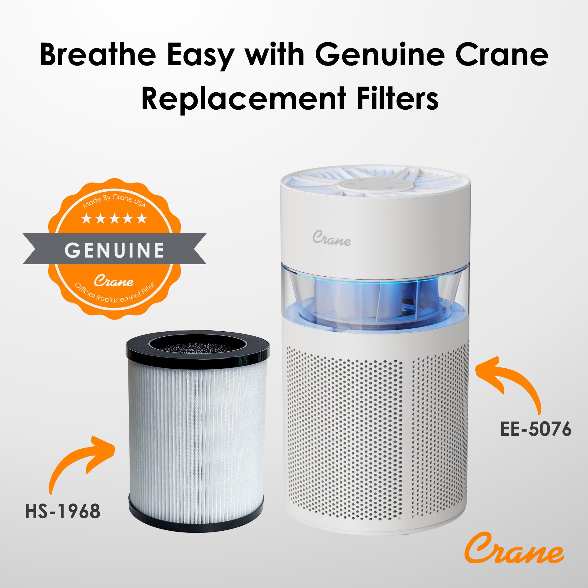 Crane Baby Crane EE-5076 Air Purifier Replacement HEPA Filter - White- Bambi Baby