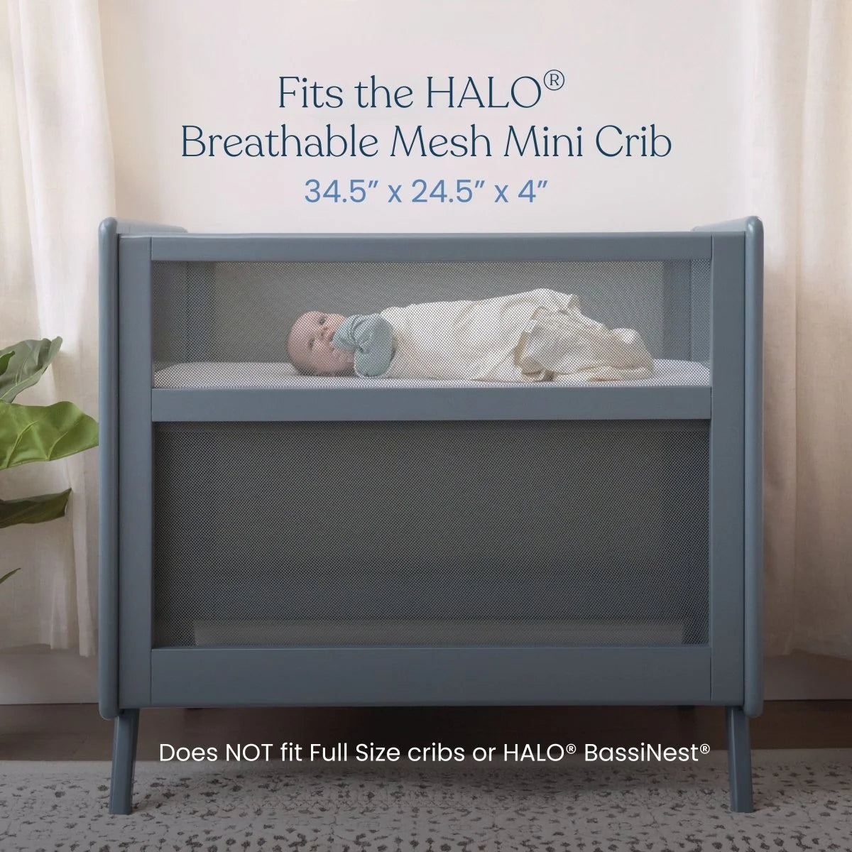 Halo Mini Crib Sheet 100% Cotton 2-Pack - White- Bambi Baby