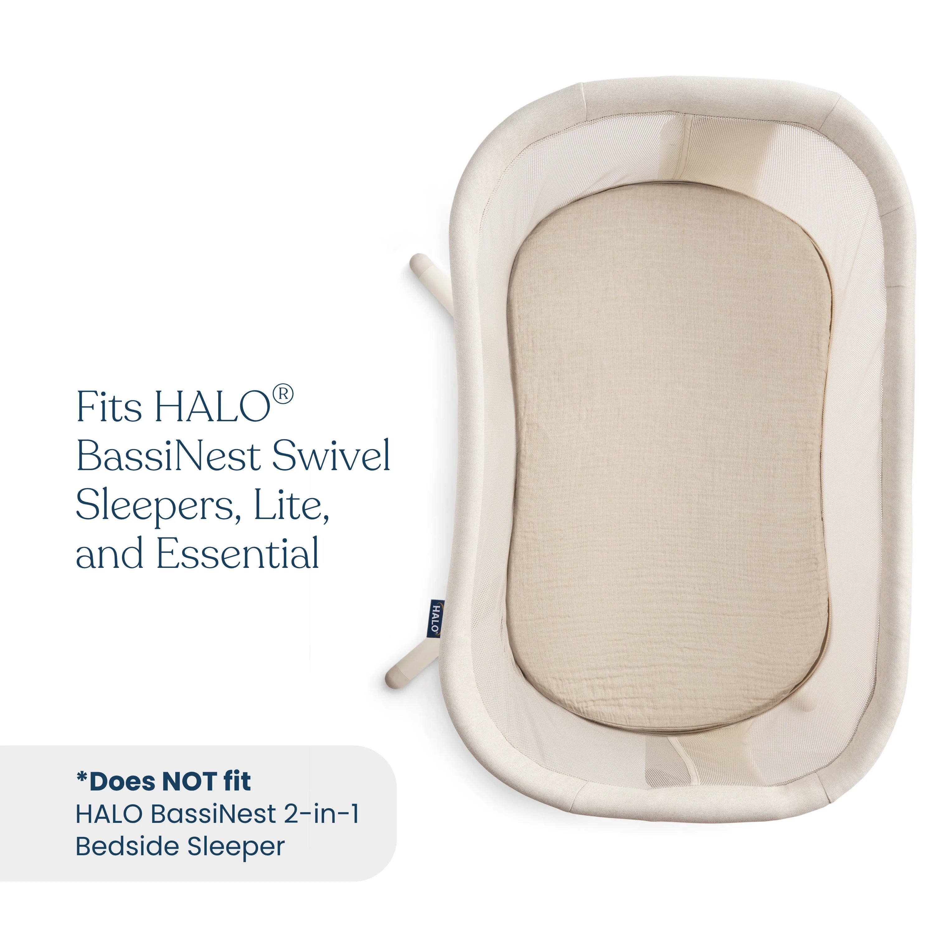 Halo BassiNest Fitted Sheet 100% Organic Cotton 2-Pack- Bambi Baby
