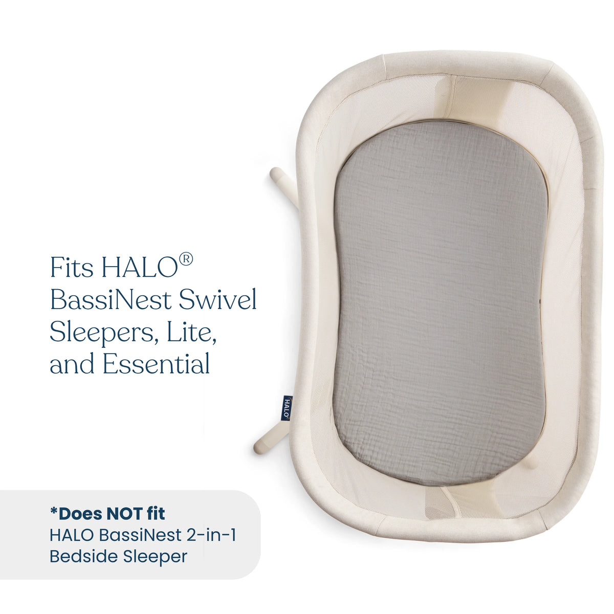 Halo BassiNest Fitted Sheet 100% Organic Cotton 2-Pack- Bambi Baby