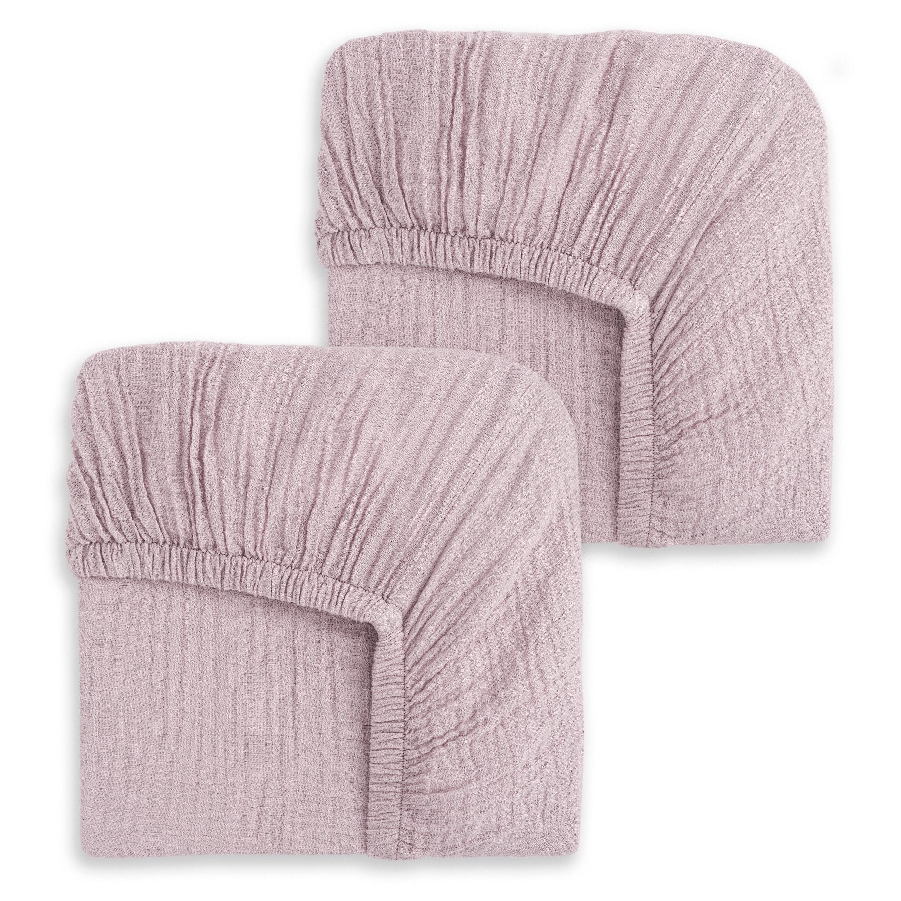 Halo Fitted Crib Sheets 100% Organic Cotton Muslin 2 Pack- Bambi Baby