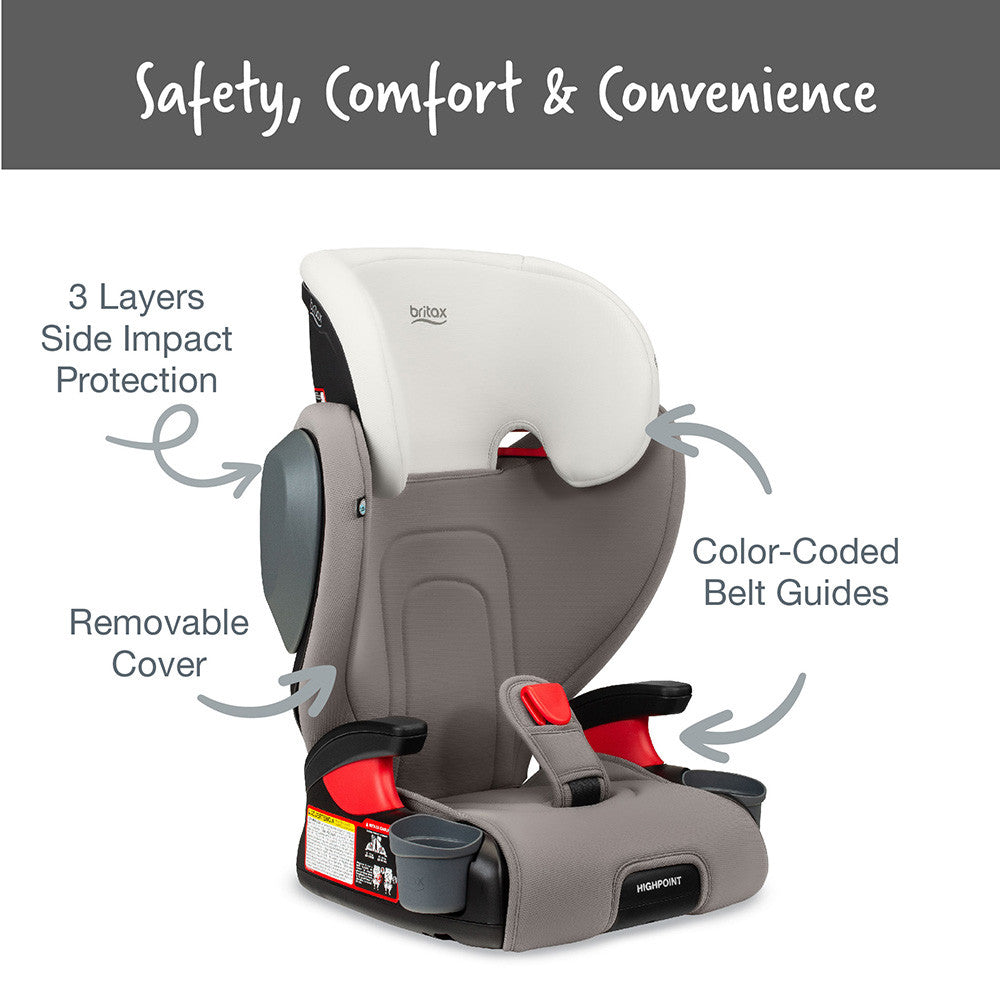 britax side impact car seat Britax Highpoint Backless Belt-Positioning Booster Seat (Gray Ombre)