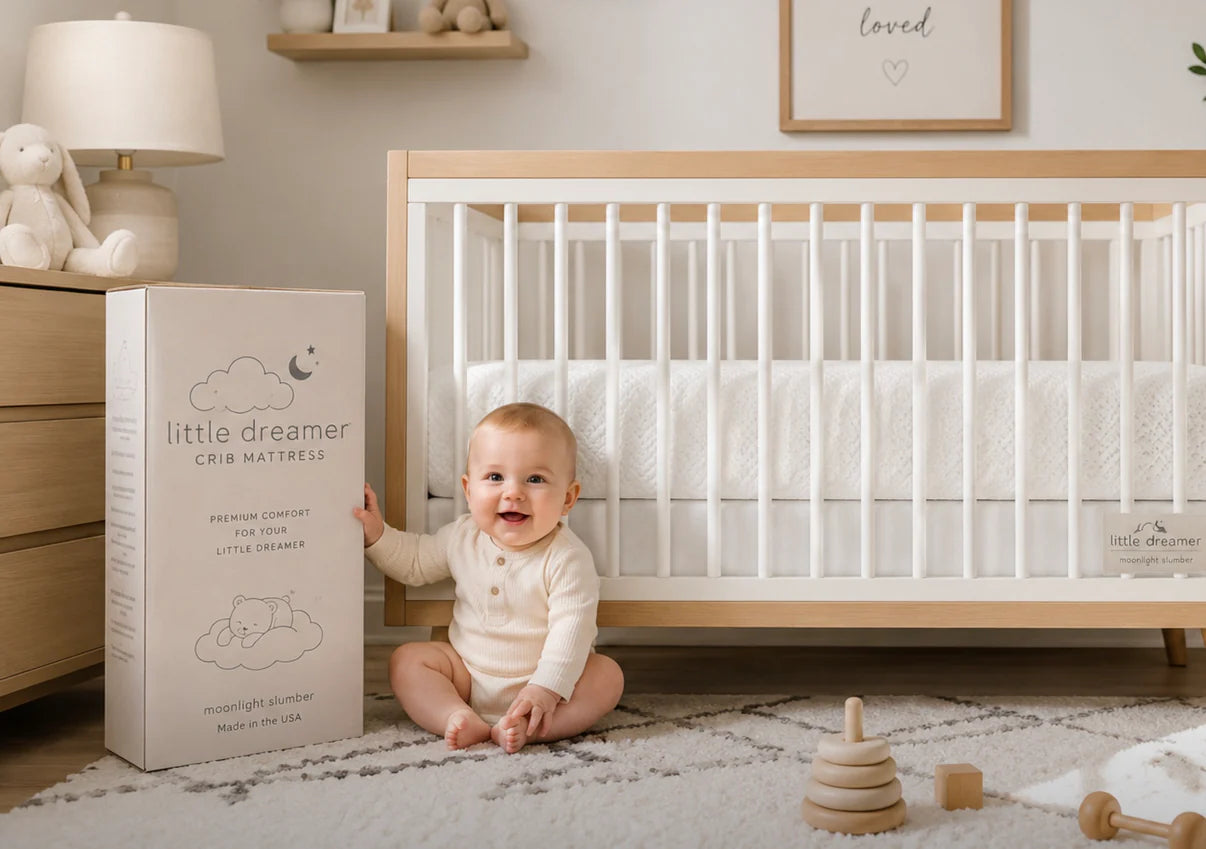 Moonlight Slumber Little Dreamer 5" Dual-Sided Crib Mattress- Bambi Baby