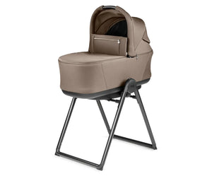 Pine Bark PEG Pop Up Bassinet with Stand - Front View | Bambi Baby