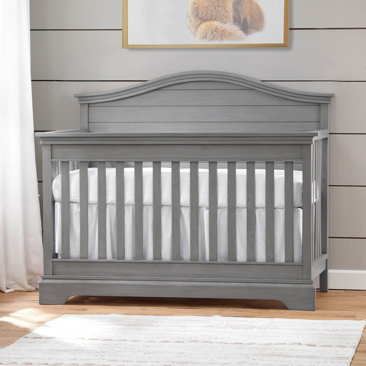 Bella Vita Sarno Curve Top Crib In Fossil Grey- Bambi Baby
