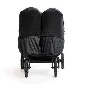 Black Recycled Nylon Bug Net Set on Bumbleride Indie Twin Stroller - Rear View | Bambi Baby