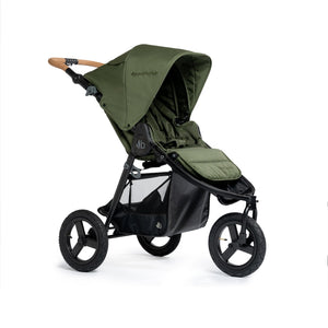 Olive Bumbleride Indie All-Terrain Jogging Stroller - Front Angle View | Bambi Baby