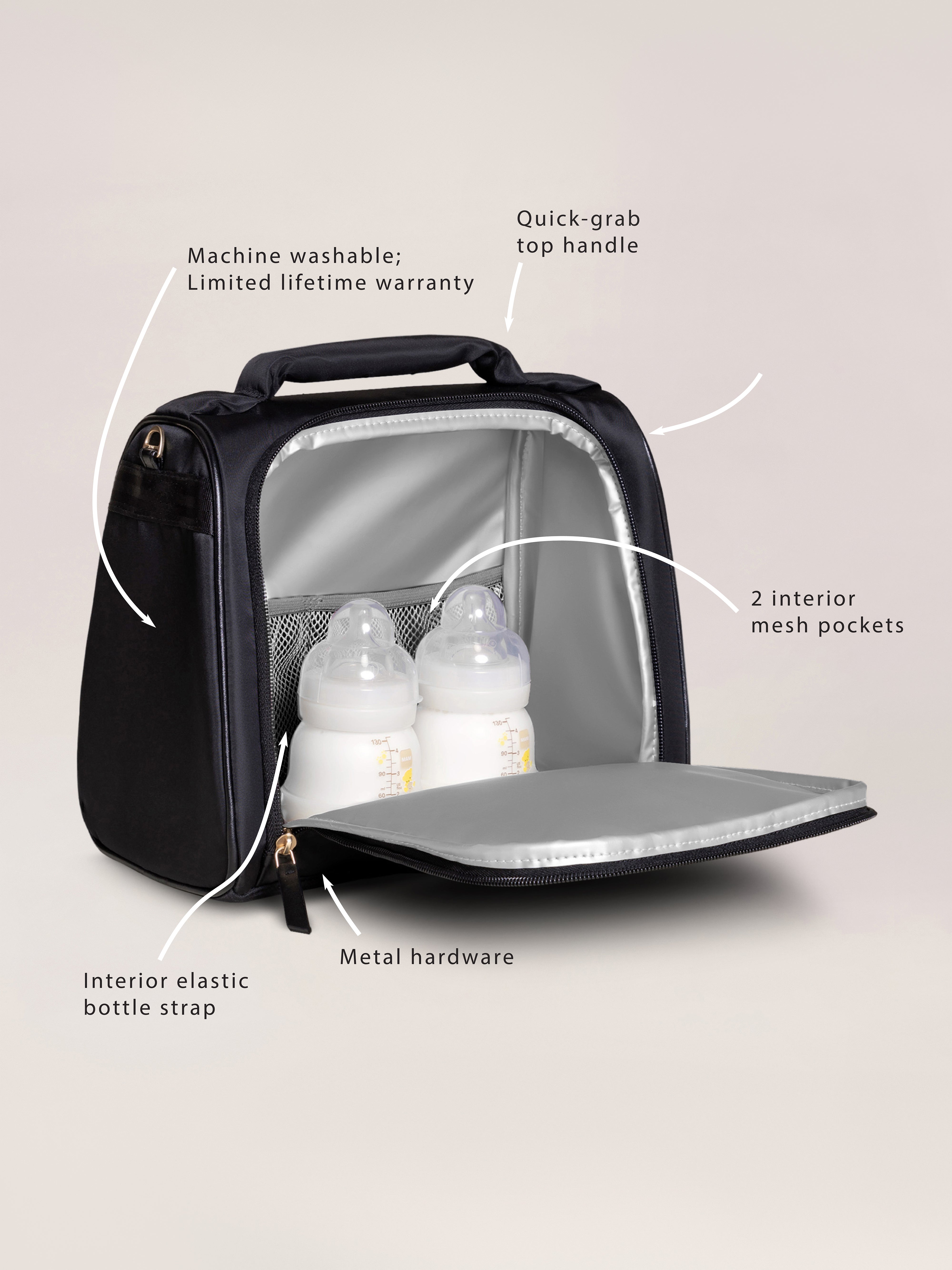 JuJuBe Insulated Bottle Bag - Black- Bambi Baby