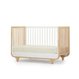 dadada Jolly 3-In-1 Convertible Crib, White/Natural - Bambi Baby