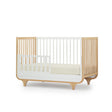 dadada Jolly 3-In-1 Convertible Crib, White/Natural - Bambi Baby