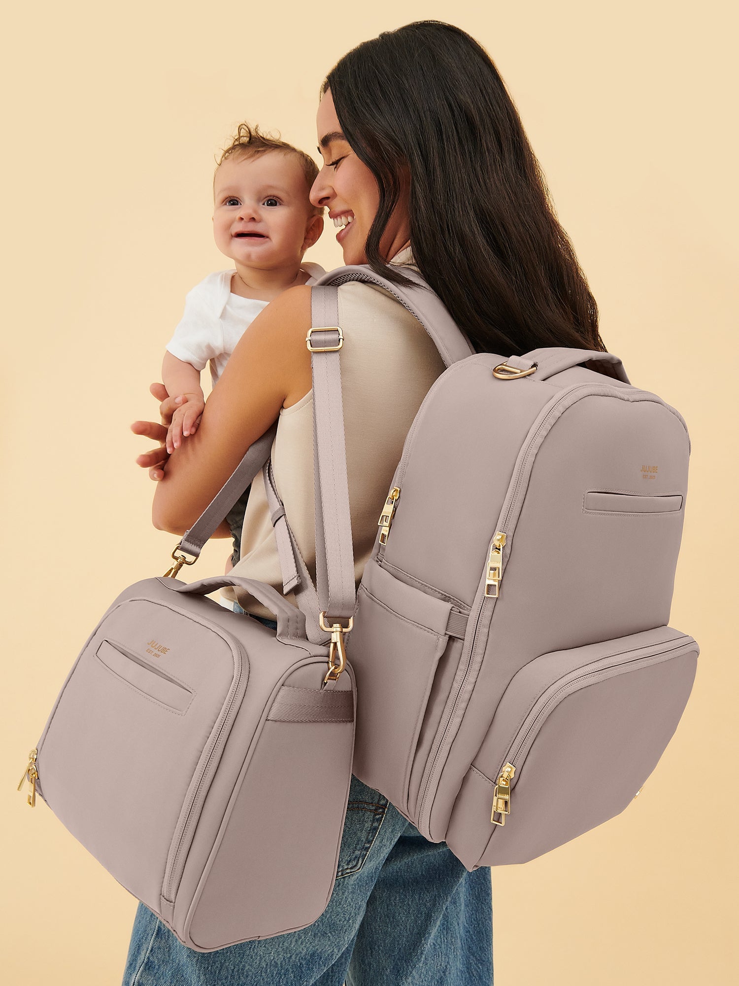 JuJuBe Classic Diaper Backpack - Taupe- Bambi Baby