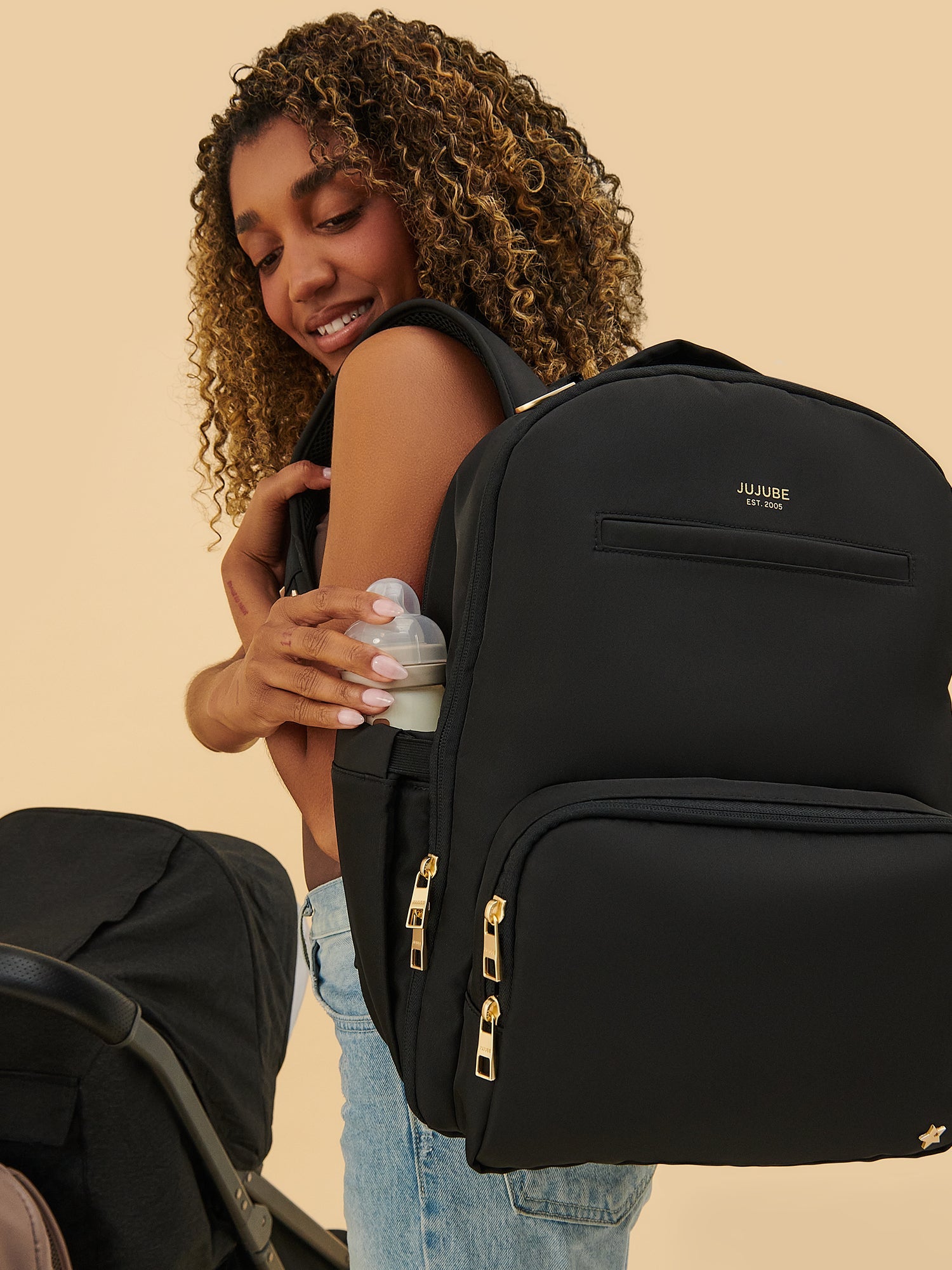 JuJuBe Classic Diaper Backpack - Black- Bambi Baby