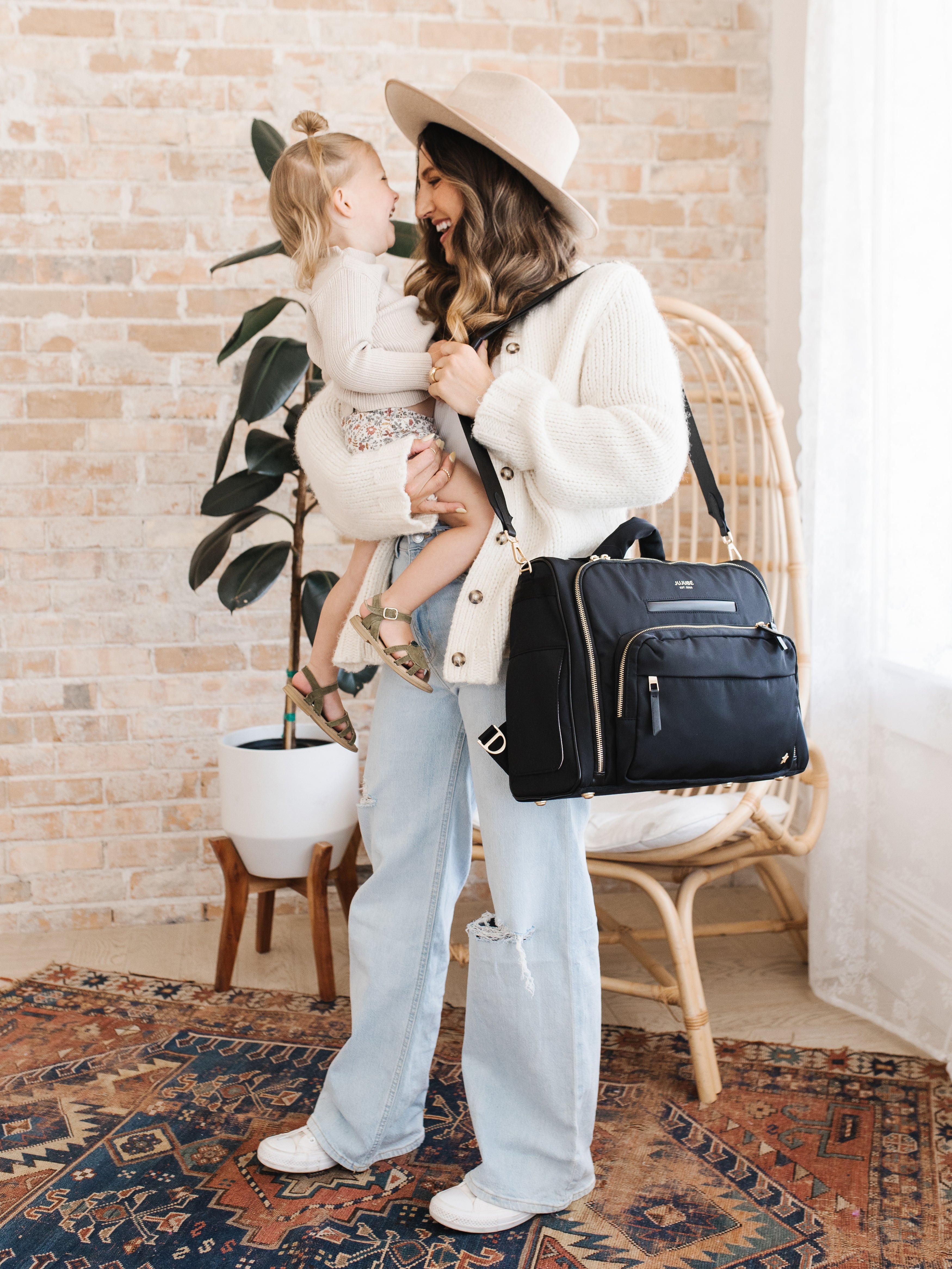 JuJuBe Satchel Diaper Bag - Black- Bambi Baby
