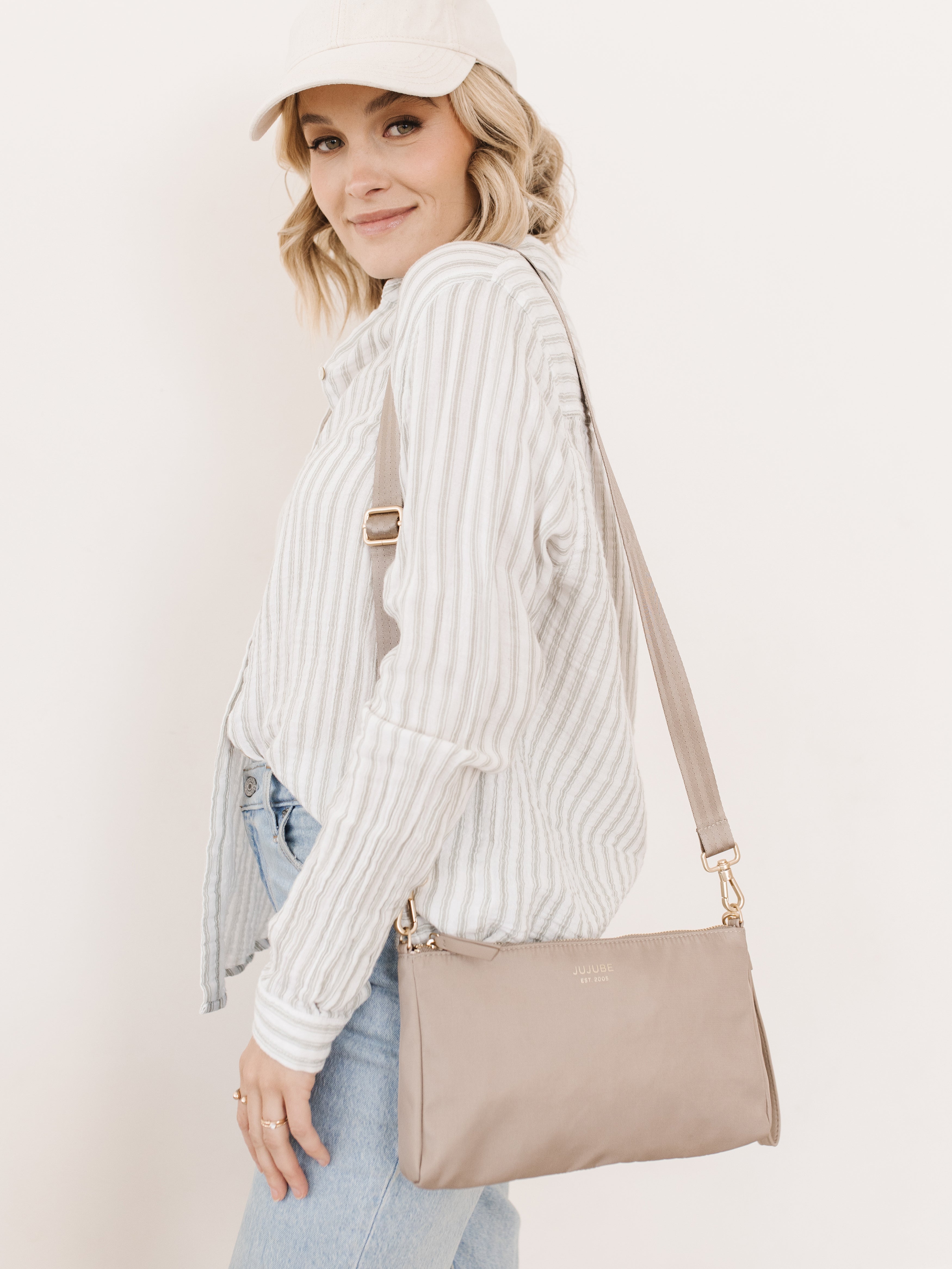 JuJuBe 3-Piece Pouch Clutch Purse Set - Taupe- Bambi Baby