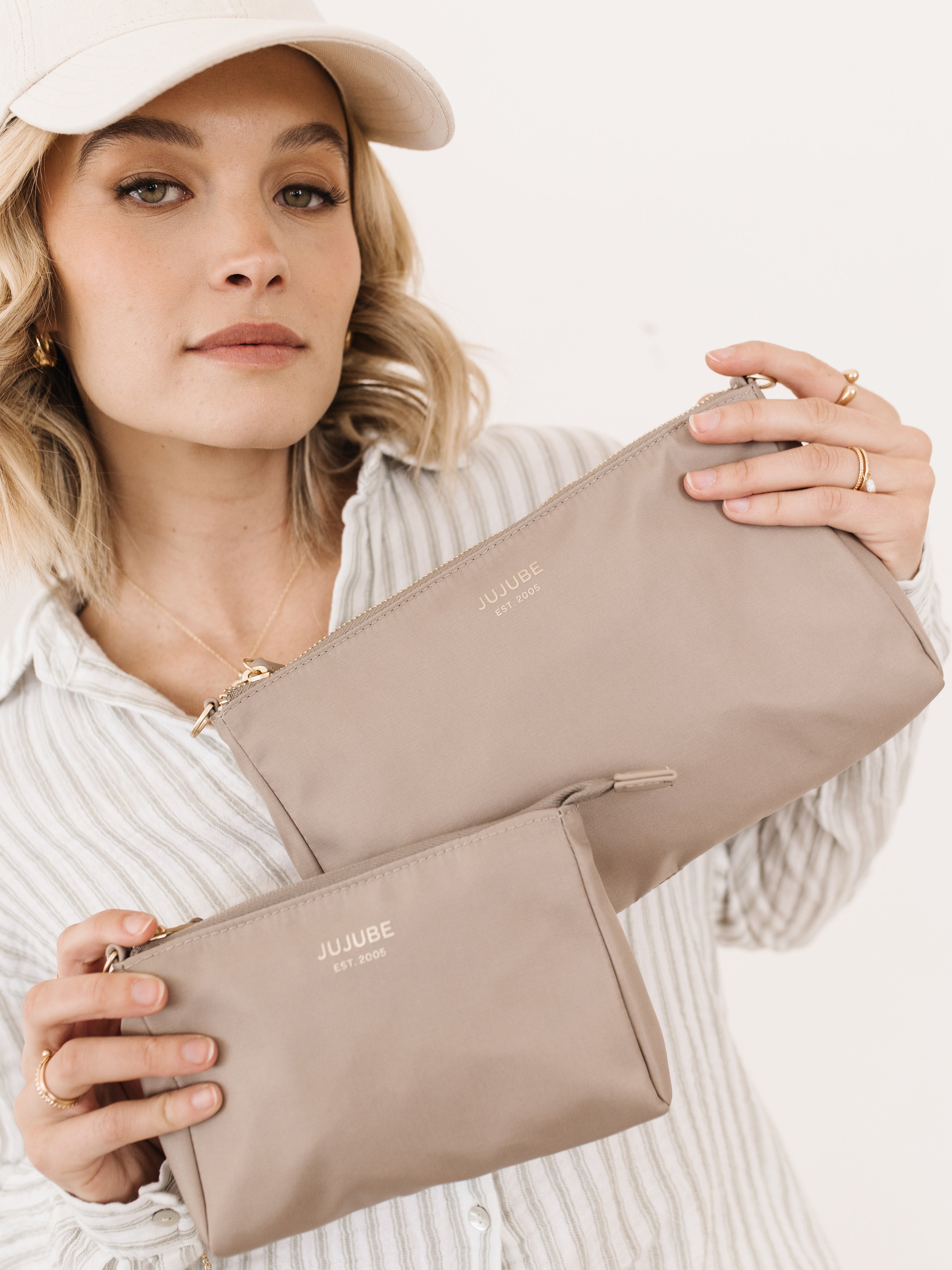 JuJuBe 3-Piece Pouch Clutch Purse Set - Taupe- Bambi Baby