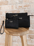 JuJuBe 3-Piece Pouch Clutch Purse Set - Black - Bambi Baby