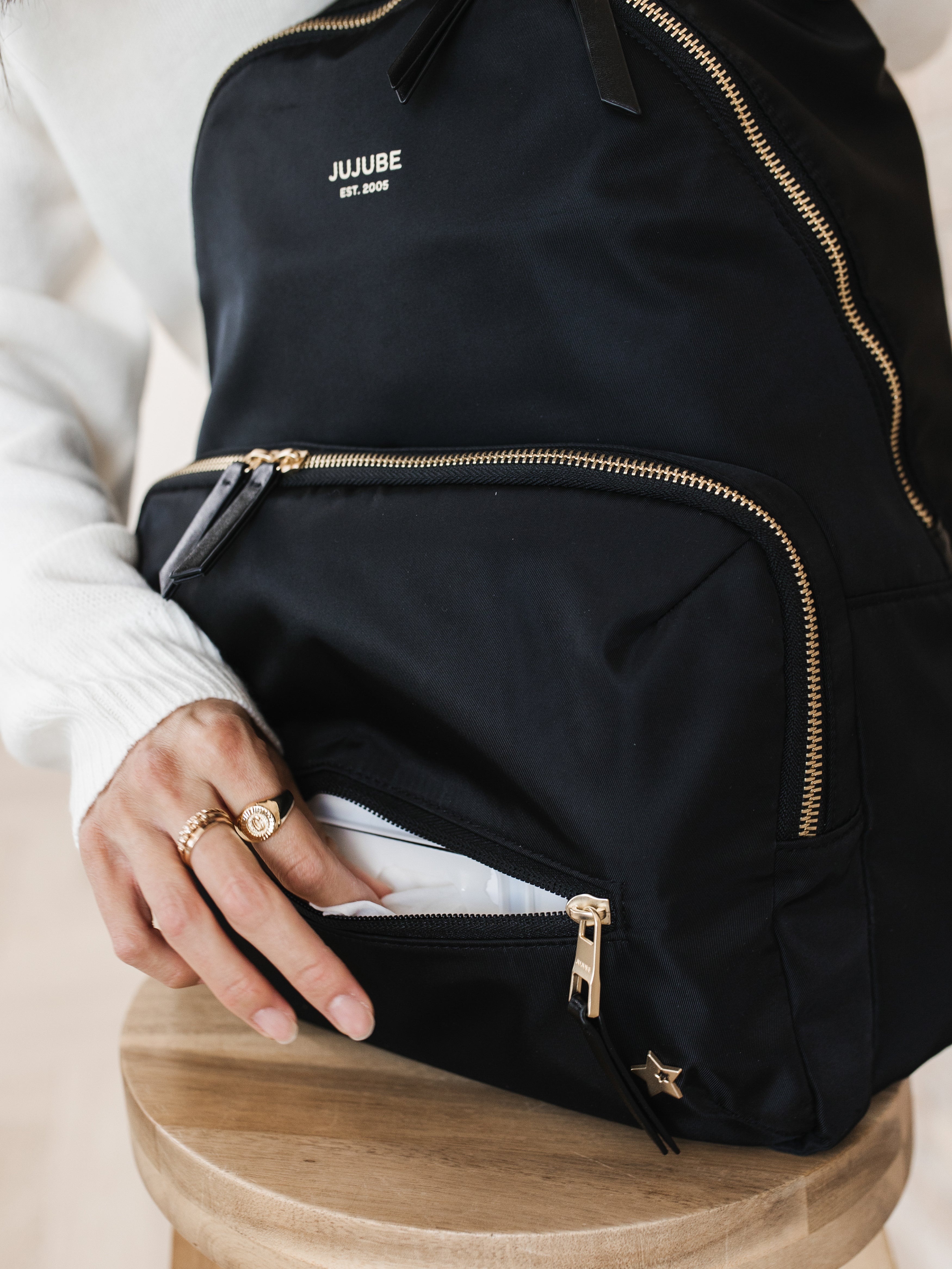JuJuBe Everyday Diaper Backpack - Black- Bambi Baby