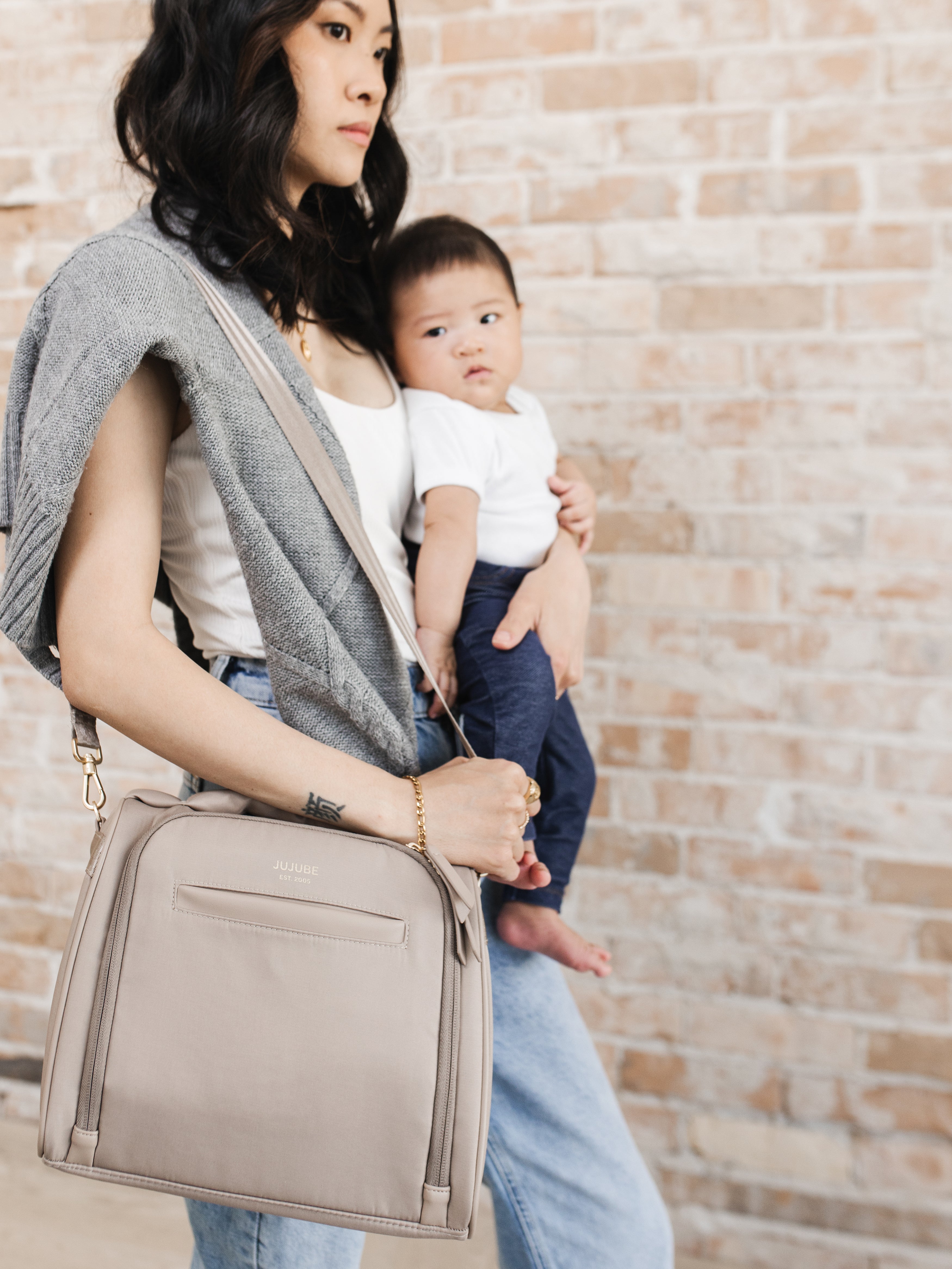 JuJuBe Insulated Bottle Bag - Taupe- Bambi Baby