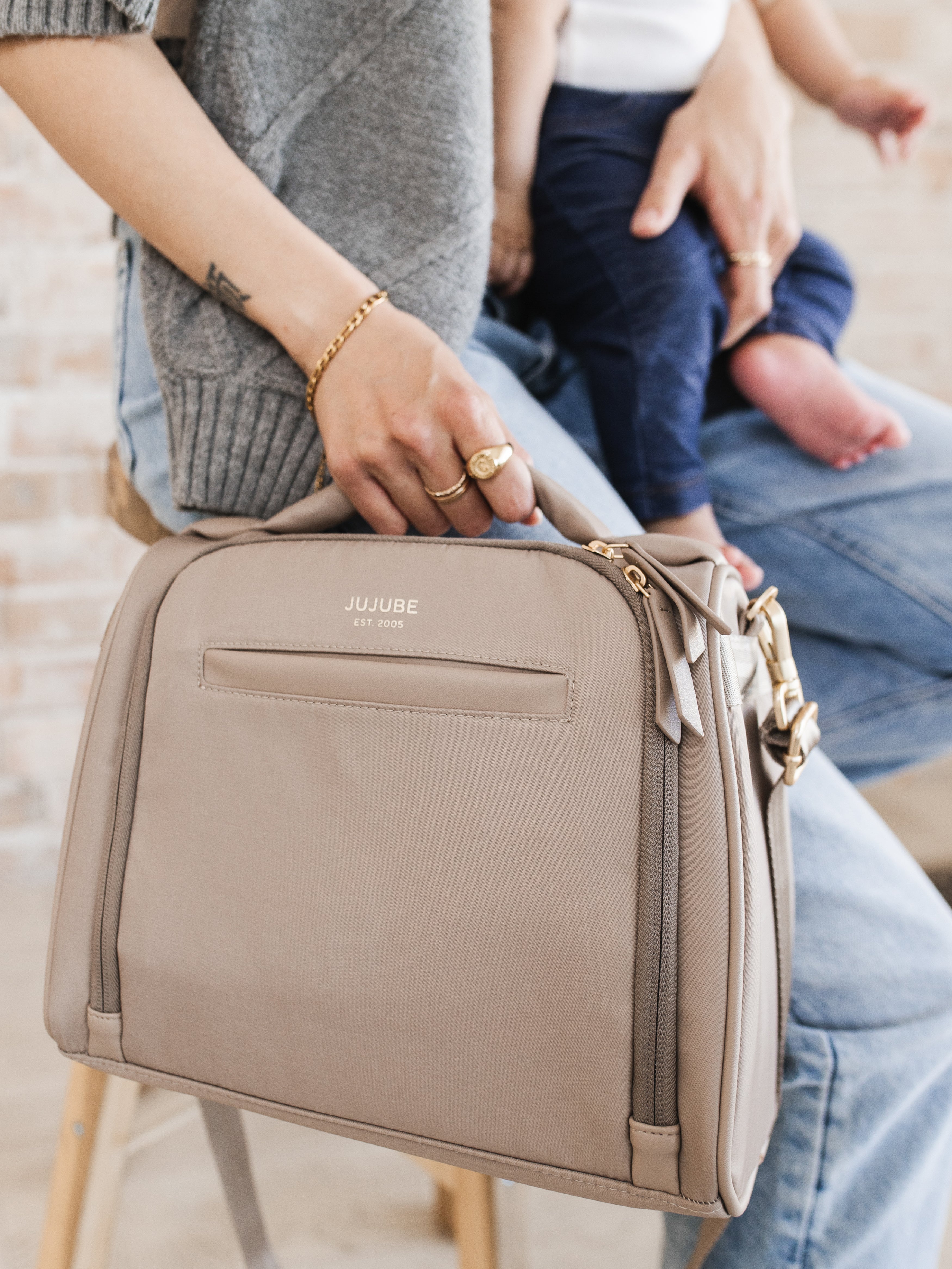JuJuBe Insulated Bottle Bag - Taupe- Bambi Baby