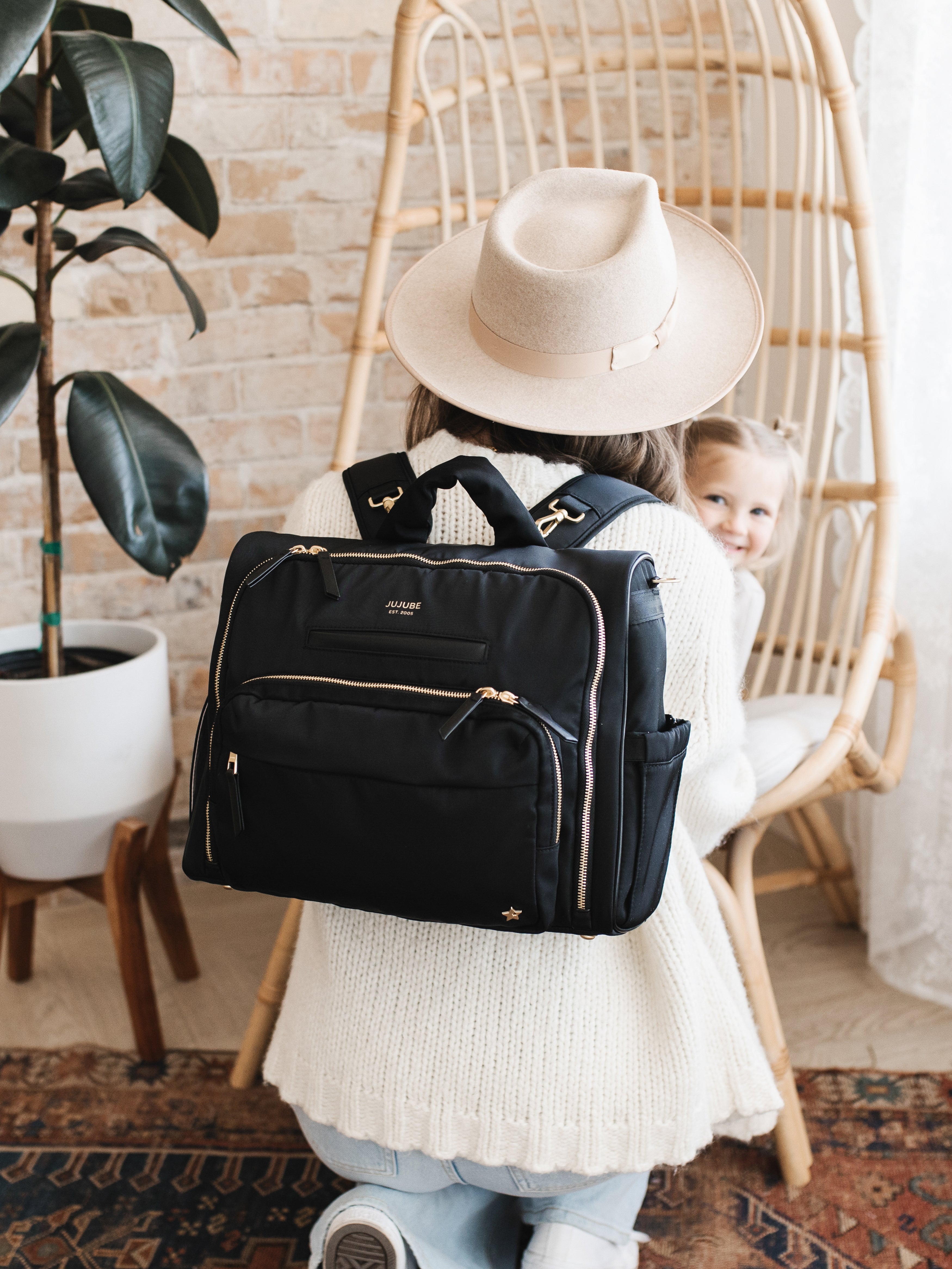 JuJuBe Satchel Diaper Bag - Black- Bambi Baby