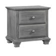 Mesita de noche de dos cajones Oxford Baby Kenilworth Collection en gris grafito - Bambi Baby