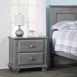 Mesita de noche de dos cajones Oxford Baby Kenilworth Collection en gris grafito - Bambi Baby