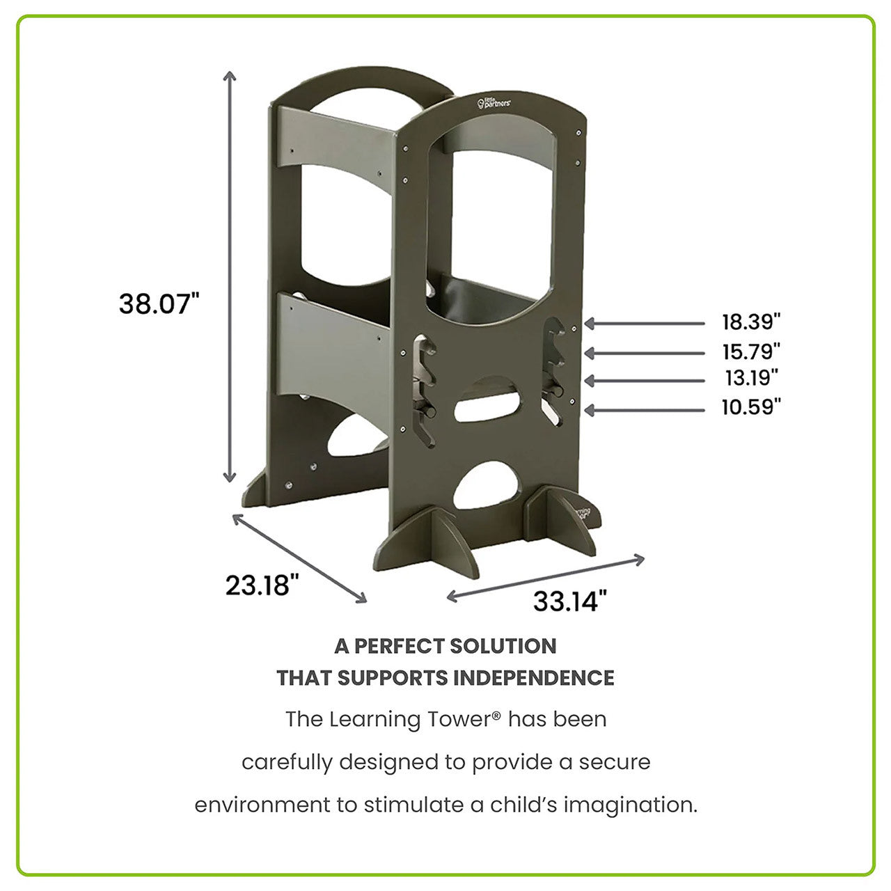 Little Partners The Learning Tower - Olive Green- Bambi Baby