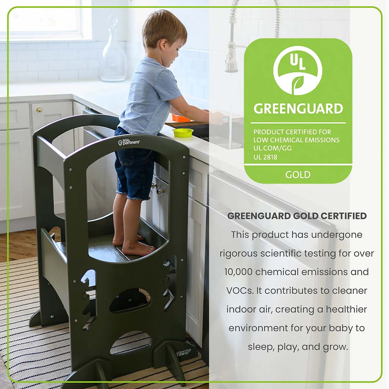 Little Partners The Learning Tower - Olive Green- Bambi Baby