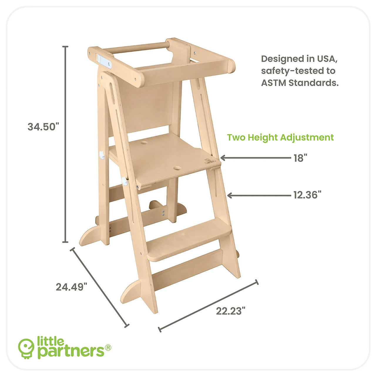 Little Partners Learn 'N Fold Learning Tower - Natural- Bambi Baby