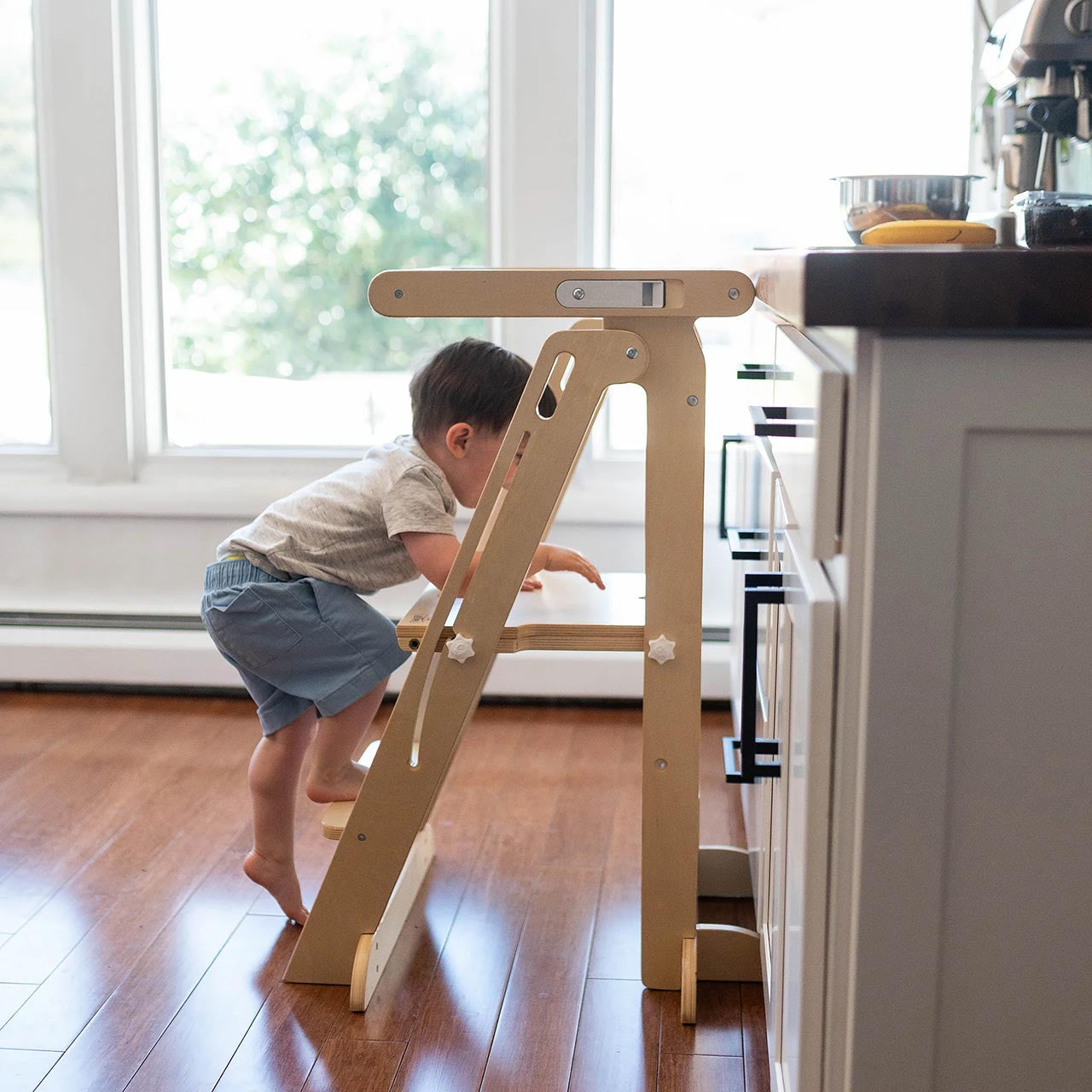 Little Partners Learn 'N Fold Learning Tower - Natural- Bambi Baby