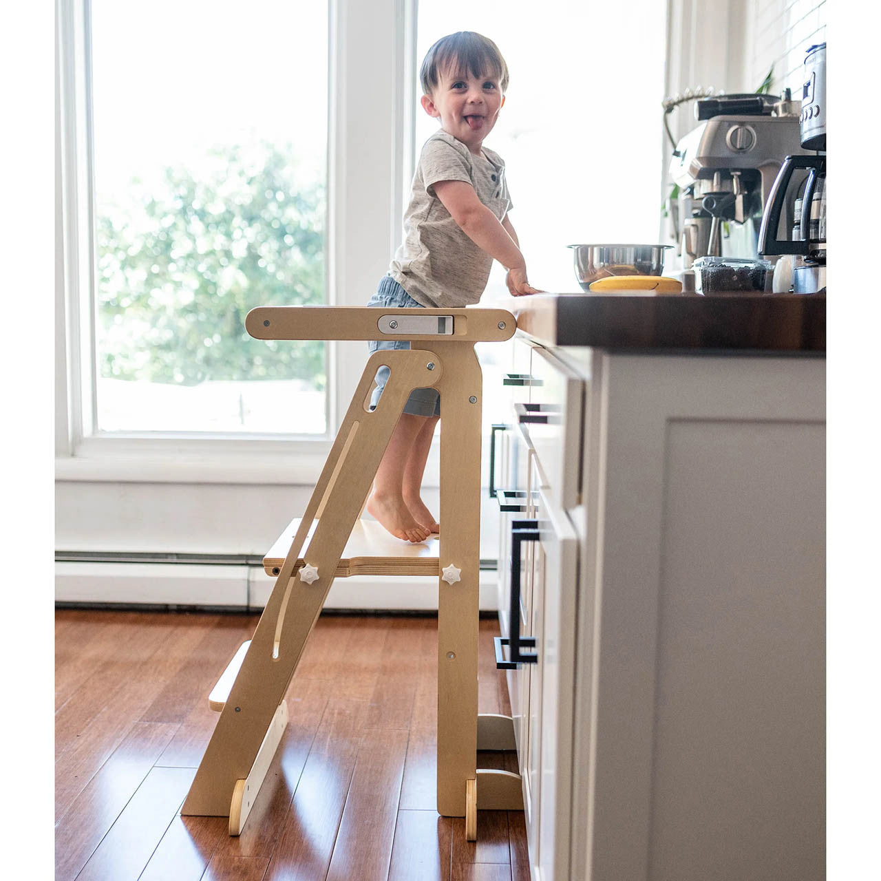 Little Partners Learn 'N Fold Learning Tower - Natural- Bambi Baby